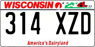 WI license plate 314XZD