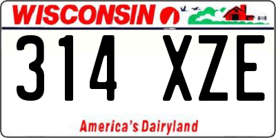 WI license plate 314XZE