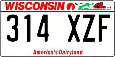 WI license plate 314XZF