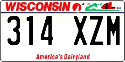 WI license plate 314XZM