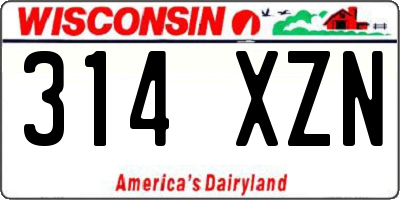 WI license plate 314XZN