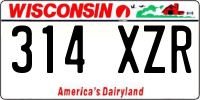 WI license plate 314XZR