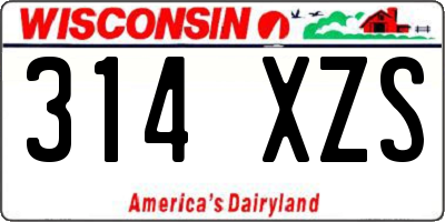 WI license plate 314XZS