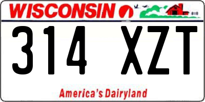 WI license plate 314XZT