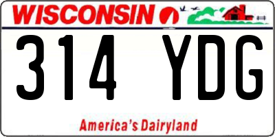 WI license plate 314YDG