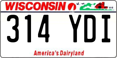 WI license plate 314YDI
