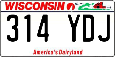 WI license plate 314YDJ