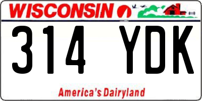 WI license plate 314YDK