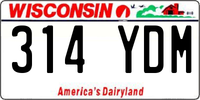 WI license plate 314YDM
