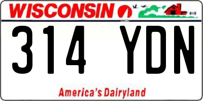 WI license plate 314YDN