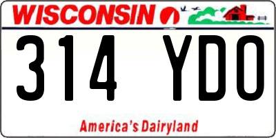 WI license plate 314YDO
