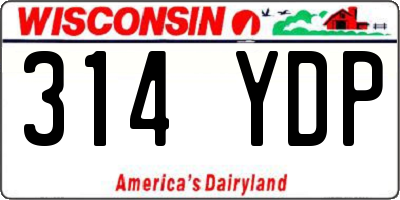 WI license plate 314YDP
