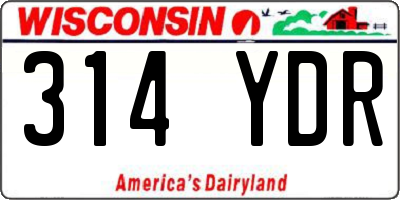 WI license plate 314YDR