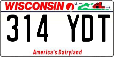 WI license plate 314YDT