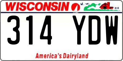 WI license plate 314YDW