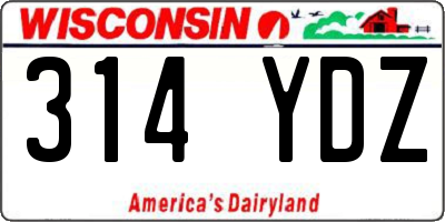 WI license plate 314YDZ