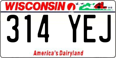 WI license plate 314YEJ