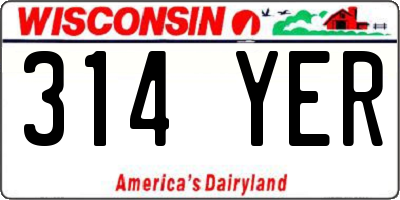 WI license plate 314YER