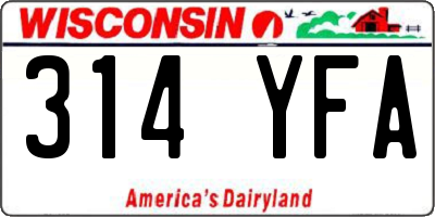 WI license plate 314YFA