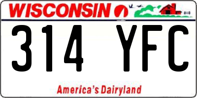 WI license plate 314YFC