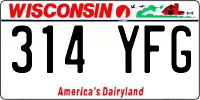 WI license plate 314YFG