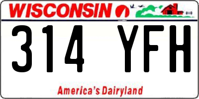 WI license plate 314YFH