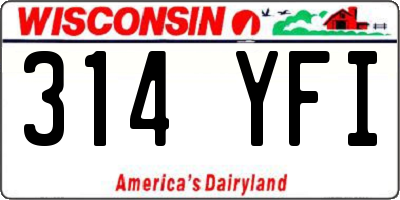 WI license plate 314YFI