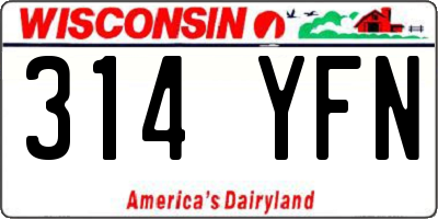 WI license plate 314YFN
