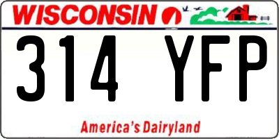 WI license plate 314YFP
