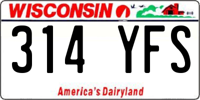 WI license plate 314YFS