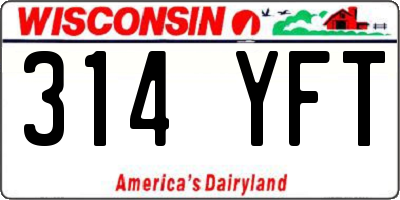 WI license plate 314YFT