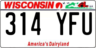 WI license plate 314YFU