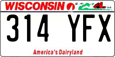 WI license plate 314YFX