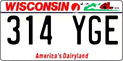 WI license plate 314YGE