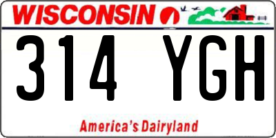 WI license plate 314YGH