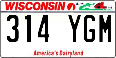 WI license plate 314YGM