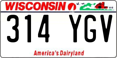 WI license plate 314YGV