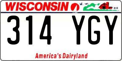WI license plate 314YGY