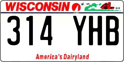 WI license plate 314YHB