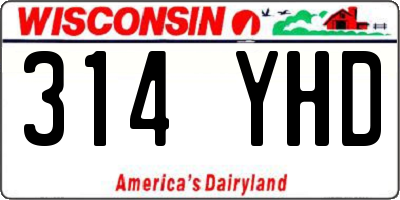 WI license plate 314YHD