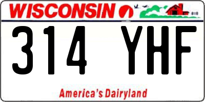 WI license plate 314YHF