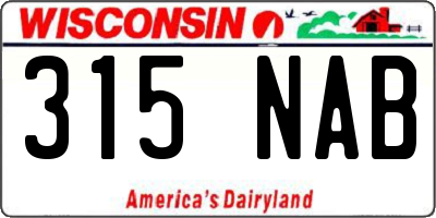 WI license plate 315NAB