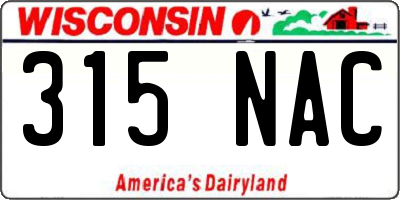 WI license plate 315NAC