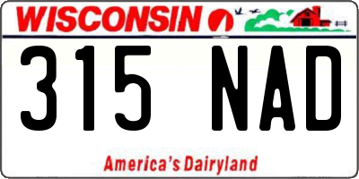 WI license plate 315NAD