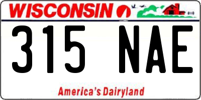 WI license plate 315NAE