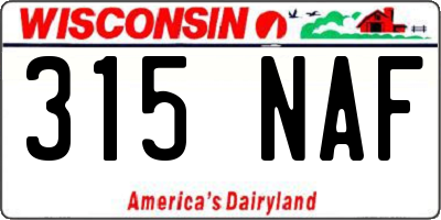 WI license plate 315NAF