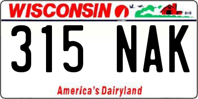 WI license plate 315NAK