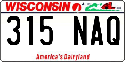 WI license plate 315NAQ