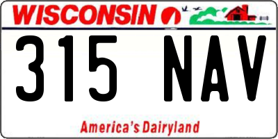 WI license plate 315NAV