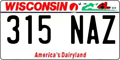 WI license plate 315NAZ